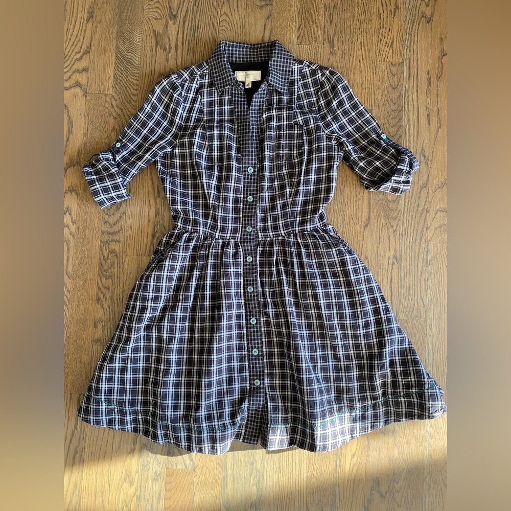 ANTHROPOLOGIE | Size 0-Moulinette Sours adorable black plaid dress.